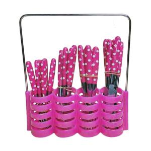 Sendok Polkadot Stainless Steel 24 pcs Pink