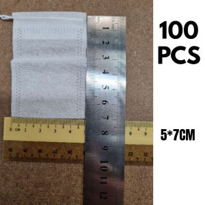 100PCS Empty Tea Bag | Tea Filter Bag With Drawstring Disposable Food Grade Non Woven Bag Fabric