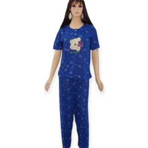 baju tidur wanita dewasa setelan cp bahan kaos serian tua bordir bb max 70kg full print motif acak