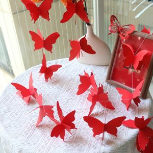 Dây treo trang trí hình bướm 3D bằng giấy DIY được chọn màu - BEAU4