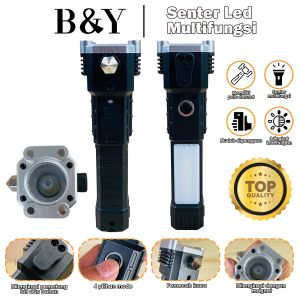 SENTER LED MULTIFUNGSI HUMMER EMERGENCY PLUS 4 MAGNET SENTER CAS USB SENTER PALU DARURAT