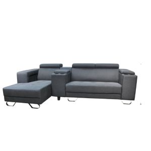 Nabucco 6512  2 seater + L  Functional L-shape【2 Console Box】【 Multiple Colour Can Choose】【Free 2 stool】【Delivery in West Malaysia Only】
