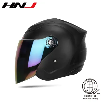 HNJ A4-003 Half Face Motorcycle Helmet Single Shade Men Women Universal