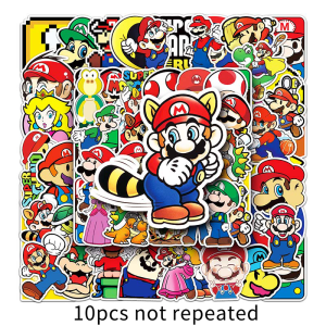 53pcs anh em Super Mario nhãn dán chống thấm nước trò chơi Anime Mario Luigi Sổ Tay Tự làm Snowboard tủ lạnh nhãn dán sáng tạo