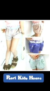 Celana Pendek Anak Perempuan Motif Brokat Blue LT23