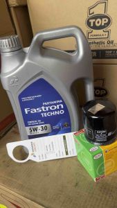 Paket Ganti Oli Fastron Techno 5W-30 4 liter dan Filter Oli Aspira
