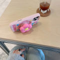 ขาตั้งยืดหด 3D พร้อมเคสศัพท์ซิลิโคนรูปดอกไม้สำหรับ iPhone 13 14 15 16 Pro Max เคสซิลิโคนอ่อนนุ่มสำหรับเคส iPhone 16 Pro Max. 