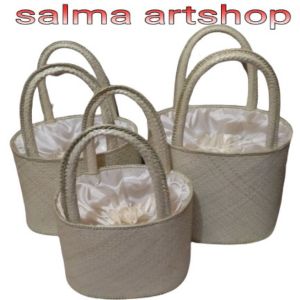 “Tas Jinjing set pandan Bucket Oval Cream Ecru – Handbag Wanita Elegan set 3