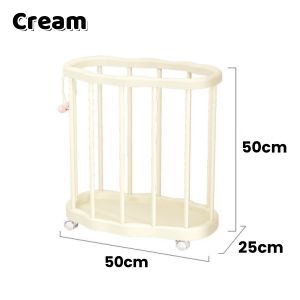 HOMSA Movable Storage Basket with Handle Universal Wheels Large Opening Capacity Trolley Cart Moving Organizer