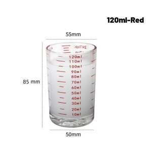 120 ML Glass Measuring Cup Espresso Shot Glass Liquid Glass Ounce Cup With Scale Kitchen Measure Mug