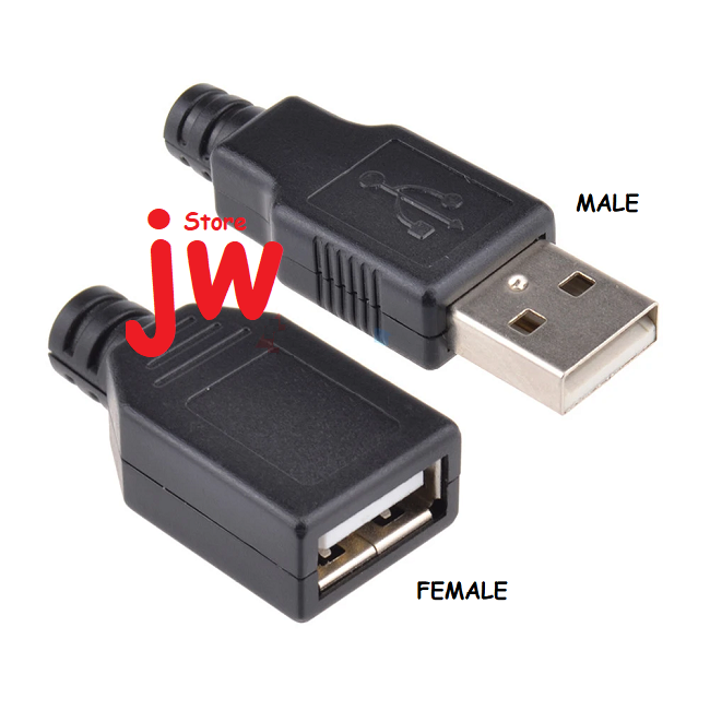 Soket USB 4 Pin Plug Socket Connector Kosong Jantan Male Betina Female