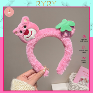 Băng Đô Cài Tóc Rửa Mặt Hình Gấu / Dâu Tây Nhồi Bông Thời Trang Hàn Quốc Dễ Thương