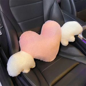 ZOATAAL Car Decoration Car Accessories Lumbar Support Plush Toys Car Cushion Plush Love Car Seat Supports Car Headrest Car Neck Pillow Seat Back Pillow