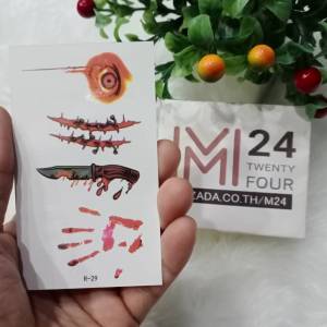 เลือกลายได้ (1 แผ่น) tattoo สติกเกอร์ลายแผลเป็น สติกเกอร์ แผลเป็น แผล แต่งหน้า ฮาโลวีน ของเล่น แต่งตัว แต่งหน้า รอยสัก แทททู ปลอม sticker tattoo m24