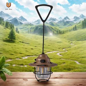 LED Outdoor Campsite Lamp IPX4 Waterproof Tent Atmosphere Lamp 1200mAh Camping Hanging Lamp for Camping Hiking Fishing[Ueb Shop]
