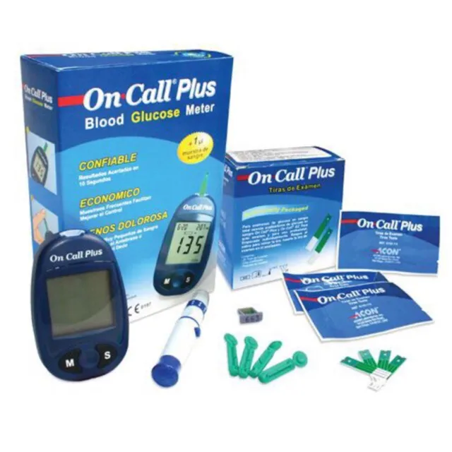 Máy đo đường huyết Acon On call Plus + Tặng ngay hộp que thử 25 test + Hộp 25 kim lấy máu + Tặng túi 25 bông tẩm cồn lấy máu