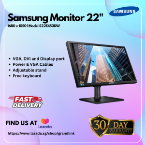 [Refurbished] Samsung Monitor 22" S22E450DW | 1680 x 1050 | Adjustable stand for height | GUARANTEED CHEAPEST!