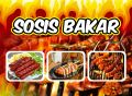 Spanduk Banner Sosis Bakar Ukuran 95 cm x 70 cm. 