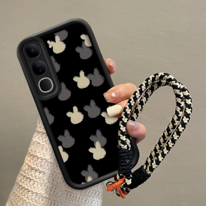 casing hp Vivo Y19S terbaru 2025 putih hitam Kelinci Kartun Cantik Model wanita Canggih