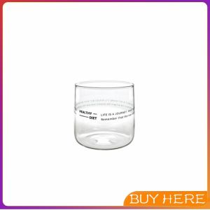 ถ้วยแก้วสไตล์เกาหลี ถ้วยชาผลไม้ เครื่องดื่มเย็น ๆ สกรีนตัวหนังสืดำ Glasses BUY HERE