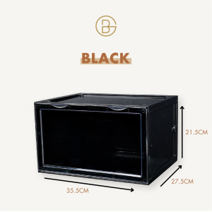 [SG Stock] Side Drop Lid High-Cut Shoe Box | Magnet Opening | Stackable | Acrylic DoorS | XXL Storage Box Rack