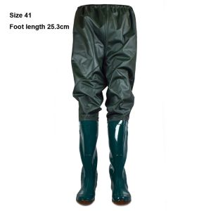 SAVVYSHELF Plastic PVC Transplant Pants Wading Pants Shoes 10 Sizes Waterproof Fishing Pants Integrated Fishing Pants  High Tube Non-slip Fishing Rain Boots