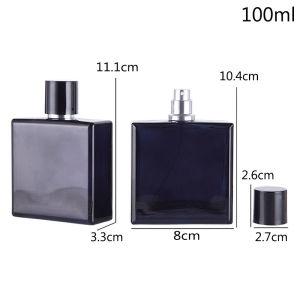 Vỏ rỗng Chai chiết nước hoa thủy tinh 30ml 50ml 100ml kiểu dáng thân vuông màu đen sang trọng