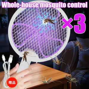 306° UV Light Attract mosquitoes Electric Mosquito Swatter 3-layer protective net Electric Mosquito Racket 3000V voltage Foldable Electric Mosquito Swatter Mosquito Killer