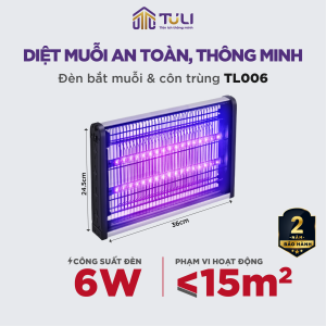 Đèn Bắt Muỗi Thông Minh Cao Cấp Tuli TL008 Thu Hút Diệt Đuổi Côn Trùng An Toàn Không Độc Hại Bảo hành 2 năm - TULI VN1
