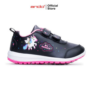 Ando Official Sepatu Sneakers Minicorn V Anak - Hitam/Merah Jambu
