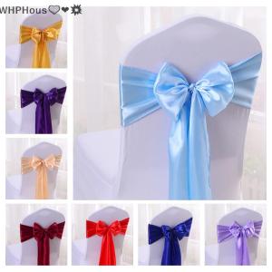 WP💓💛💖 Colourful Satin Sash Wedding High Quality Chair Bow For Chair Covers Sash Birthday Party Hotel Show Decoration Wholesale