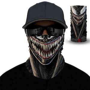 New Fashion Face Mask & 3D Printed Sports Skull Venom Camouflage Windproof Anti Dust Headbands Cycling Jogging Scarf