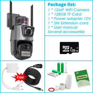 iCSee app Outdoor WIFI CCTV Camera for house Dual Lens 8MP HD Video Wireless CCTV IP Security Camera PTZ 8X Zoom Auto Tracking Multifunctional