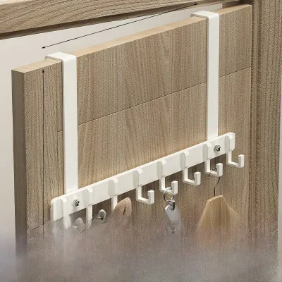 Door Back Hook Clothes Hanging Rack No Drilling Required Indoor Door Mounted Wall Mounted Space Saving Aluminum Clothes Storage
