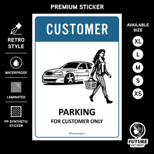 Notice Parking For Customer Only. Sign Label Notice Signage. Laminated Waterproof Scratch Resistant. Suitable for Indoor and Outdoor.