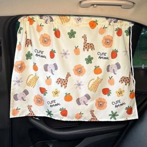 Summer Car Curtains Sunshade Curtain with Suction Cup Sun Protection Heat Insulation Sunshade Panel