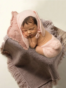 Knitted Blanket Soft & Safe Newborn Photography Prop Blanket Posing Stuffer for Memorable Baby Shoots for Boys Girls
