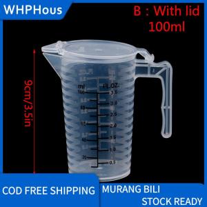 WHPHous OUFEN 100 250 500ML Measuring Cups Jug Clear Baking Kitchen Flour Water with cover Sc