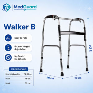 MedGuard Adult Walker Multifunctional Walker Stainless steel walker for Elderly Foldable Walking Aid