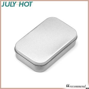 [JULYHOT] กล่องดีบุกขนาดเล็กที่ว่างเปล่าทรงสี่เหลี่ยมผืนผ้าโลหะกล่องใส่ลูกกวาดแบบกดภาชนะบรรจุแบบมีบานพับกล่องเก็บของขนาดเล็ก