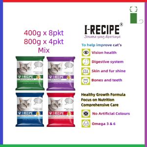 I-Recipe Adult Dry Cat Food 400g x 10pkt / 800g x 5pkt