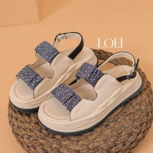 LOEI Jevana Sandal Cewek Double Strap Glitter Korean Style 8235