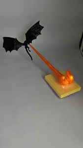 Fire Breathing Dragon Book Nook Light 3D Printed Illuminated Shelf Decor Desk Ornament Lampu Naga