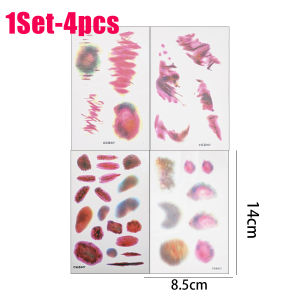 10PCS Halloween Wound Bruising Temporary Tattoos for Women Man Arm Cosplay Waterproof Tattoo Stickers Art Lasting Punk Fake Tattoo