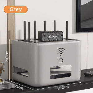 JustLiving 2ชั้นเดสก์ท็อปเราเตอร์อินเตอร์เน็ตไร้สายปลั๊กซ็อกเก็ตที่ใช้งานหลากหลายกล่องเก็บของพลาสติกไร้สายเราเตอร์อินเตอร์เน็ตไร้สายบอร์ดสายเคเบิลกันฝุ่นกล่องสายไฟปลั๊กออแกไนเซอร์จัดเก็บสายไฟชั้นเก็บสายไฟ