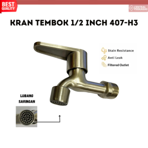 Kran Tembok / Kran Tembok Stainless / Kran Air Stainless / Kran dapur /kran taman / kran serbaguna / Kran Tembok KL 1/2 Inch 407-H3 Stainless Steel Alphard