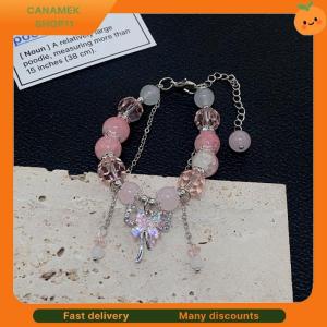 ❣️❣️❣️ Pink Phoenix Flowers Branches Version Bow Butterfly Pendant Beaded Bracelet Sweet Cool Bracelet For Women Aesthetic Trendy Hand Jewelry Accessories