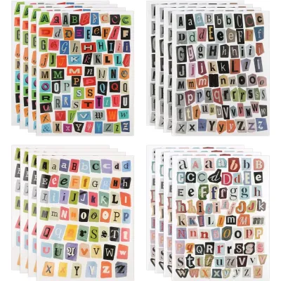 852pcs Magazine Letter Sticker Vintage Scrapbook Letters Stickers Small Ransom Alphabet For Scrapbooking Supplies Journaling Laptop Water Bottle DIY Crafts Gift Junk Journal