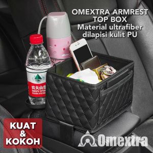 Premium Top Armrest Box Omextra Tempat Tisu Cup Holder Phone Mobil Box