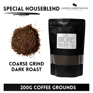 Coffee Grounds PH - Special Houseblend 200g | Coarse Grind Coffee x Dark Roast | Organic Coffee in Resealable Pouch
